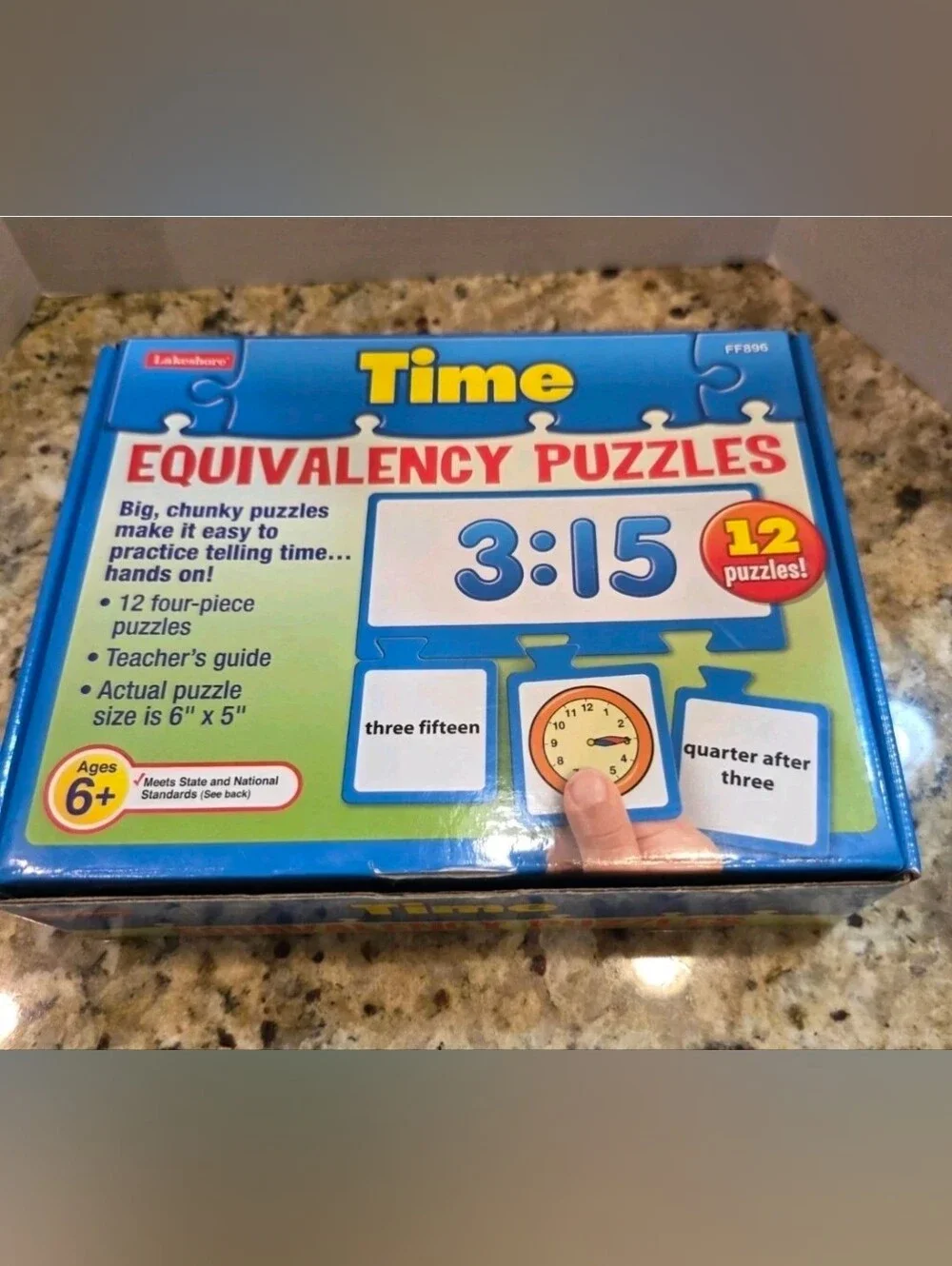 Lakeshore Learning Time Equivalency Puzzle Clock Educational Age 6+ Homeschool